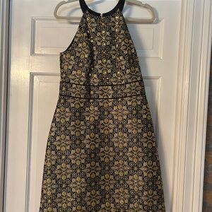 Phoebe Couture Brocade Embellished Halter Cocktail Dress